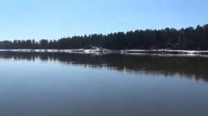 Паром через реку Енисей. Красноярский край, Енисейский район, п. Стрелка.