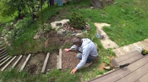 СЕМЯ ПРОРОСЛО! Газон на склоне. Первые ступени уже готовы.