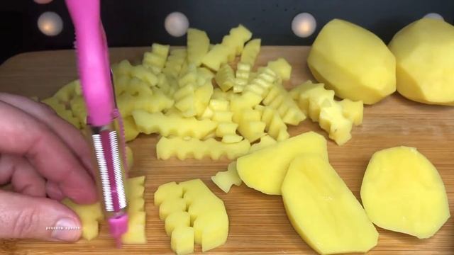Жареная картошка | рифленая картошка | пробую свой новый нож | Рецепты просто