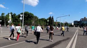 Weird pedestrian crossing next to Dinamo metro station, Moscow