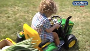 Детский электромобиль Peg Perego John Deere Ground Force,  обзор электротрактора.