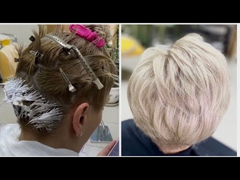 Бежевый блонд : обесцвечивание коротких, темных волос. Исправление домашнего окрашивания смотреть онлайн