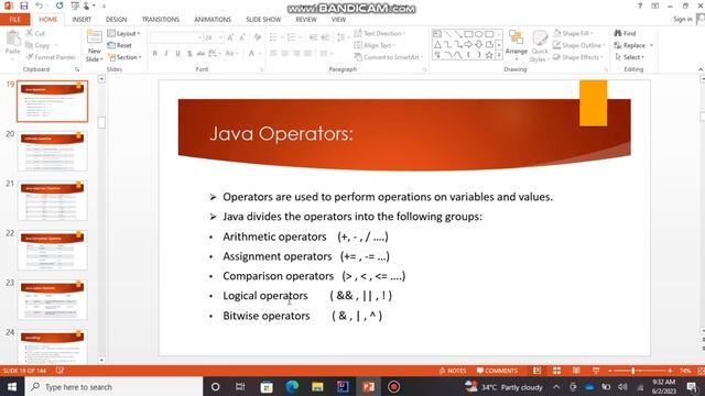 Operators and Types of Operators in Java language 2023