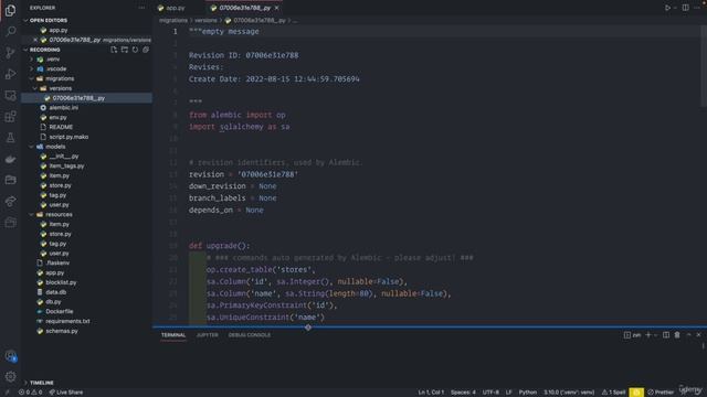 09 - Database migrations with Alembic and Flask - 003 Initialize your database with Flask-Migrate