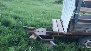 Покос травы мотоблоком