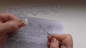 Кайма крючком" Снежные вершины" Красивая  кайма крючком