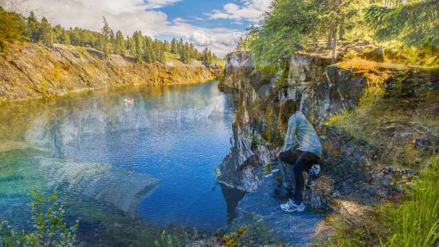 Рускеала , Карелия , Мраморный каньон Russia смотреть онлайн