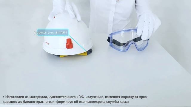 Как закрепить очки защитные закрытые на каске_ Держатель SMART