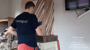 Отделка камина гибким камнем AeroKamen