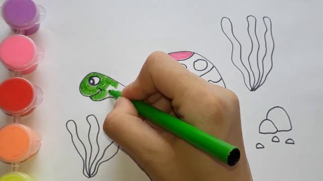 Как Научиться Рисовать Черепаху. Рисуем с Детьми. Рисуем и Раскрашиваем Фломастерами. Синий Слоник. смотреть онлайн