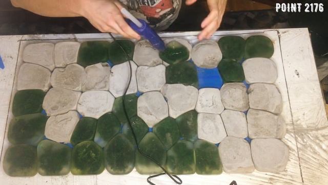 Столешница из бетона, мха и эпоксидной смолы/Epoxy concrete moss table top