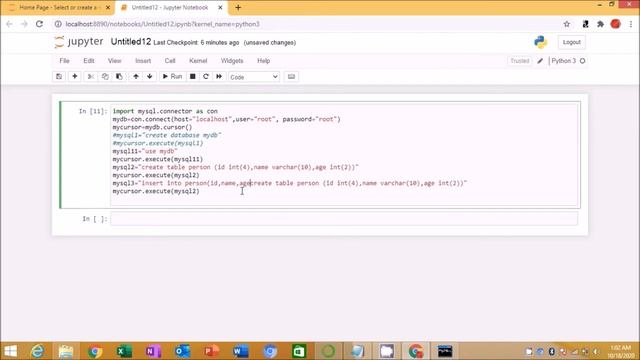 Python Projects for Beginners. Anaconda Notebook. Python and MySql Connector. Write Sql statements.