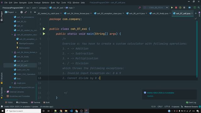 Java Exercise 6: Custom Calculator | Java Practice Question