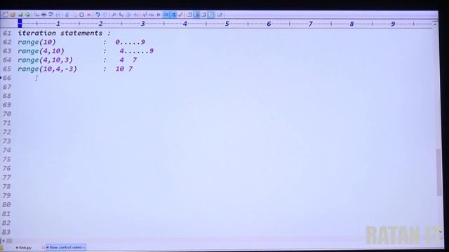 Python Tutorial || Video class - 5(Flow Control Statements [elif , for, while] ) || By Ratan sir
