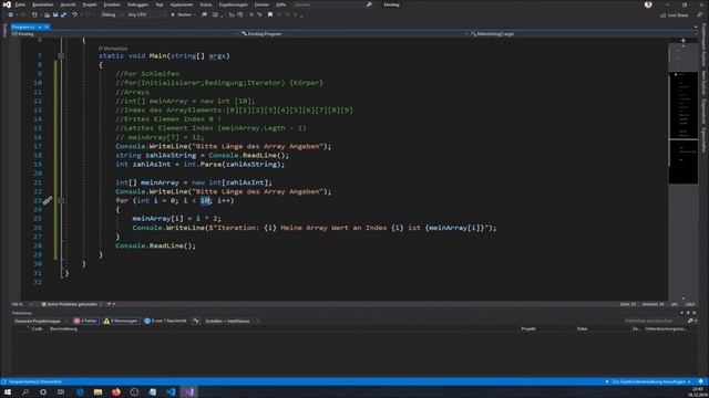 C# for - Schleife & array смотреть онлайн