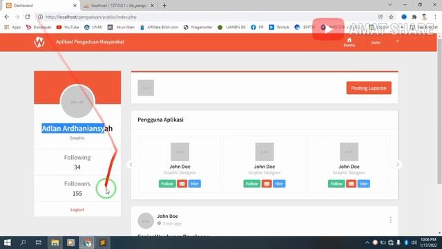 #Part 5 - Menampilkan Data Lengkap Sesuai Akun User yang Login