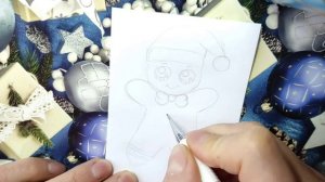 Как нарисовать НОВОГОДНИЙ ПРЯНИК ? Новогодние рисунки ?Простые рисунки