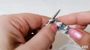 МК для начинающих Снуд английской двух цветной резинкой спицами