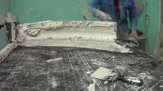 Изготовление гипсовой лепнины, радиусные тяги.handmade work