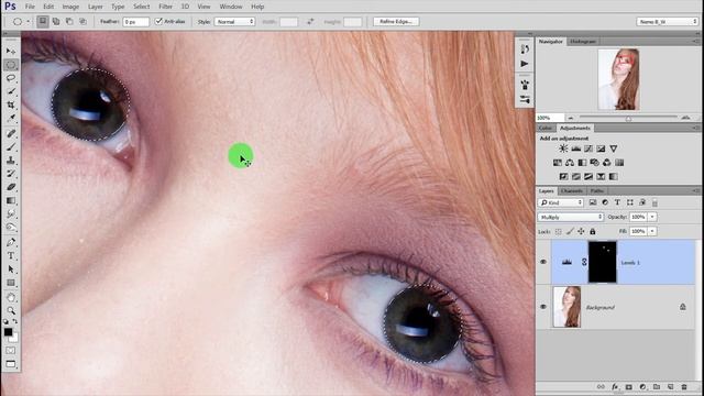 Photoshop:Приемы фотошопа, обработка глаз, затемнение края радужной оболочки. смотреть онлайн