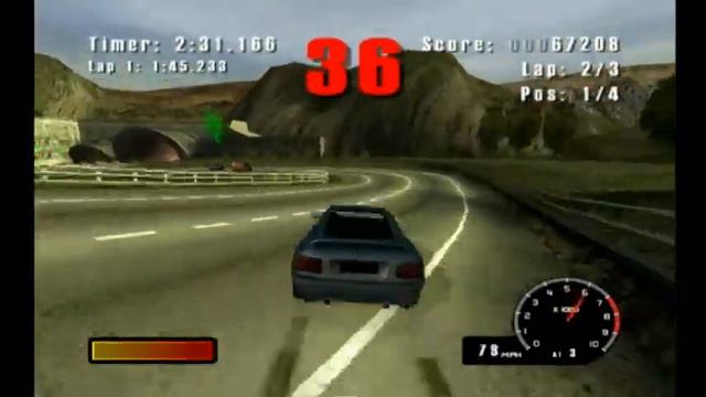 Burnout (GameCube) - Race No. 4: Hillside Pass смотреть онлайн