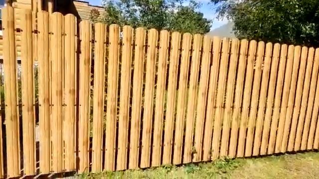 Забор из евроштакетника цвет под светлое дерево в г. Балашиха смотреть онлайн