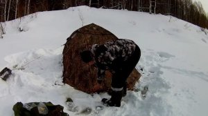 За хариусом с новым комплектом! СПУТНИК-3 ОТ БЕРЕГА И ПЕЧЬ-КАМИН?-15 ночуем в палатке❄️