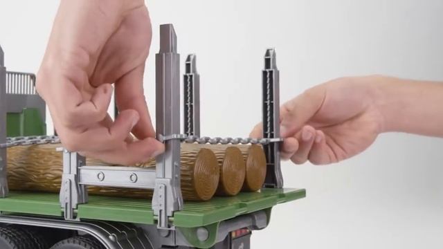 Лесовоз Mack с портативным краном и брёвнами Bruder 02-824 смотреть онлайн