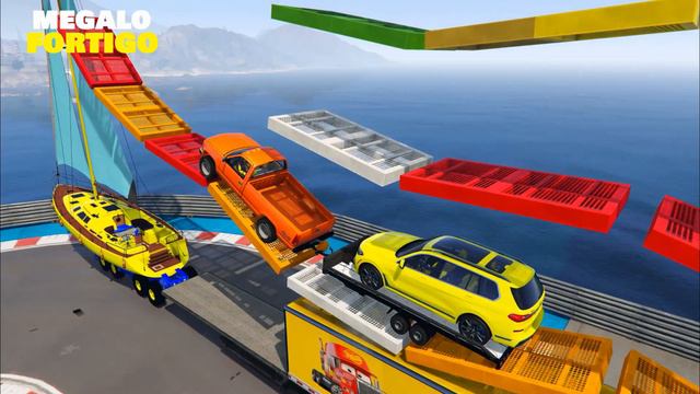 GTA 5 Spiderman MOD, Loading Cars, Jeep, Monster Truck Into Big Truck смотреть онлайн