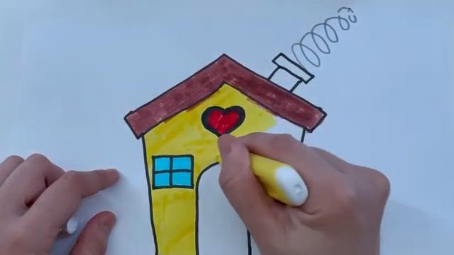 How To Draw A House / Как нарисовать ДОМИК / Раскраски малышам смотреть онлайн