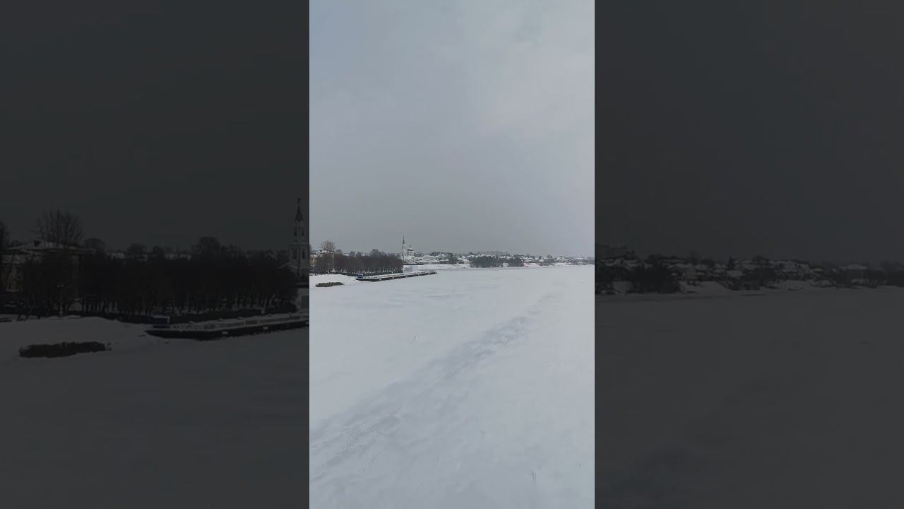 Зима на Волге. Winter on the Volga.#тверь #зима #волга #мороз #снегопад #прогулкипотвери