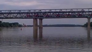 Старый мост Барнаула с теплохода