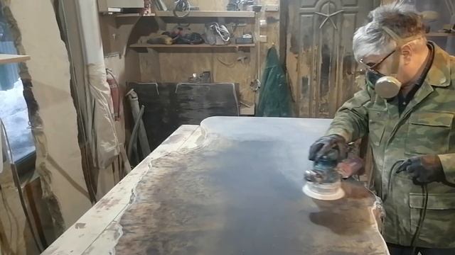 Столешница из большого слэба капового тополя: изготовление в домашней мастерской