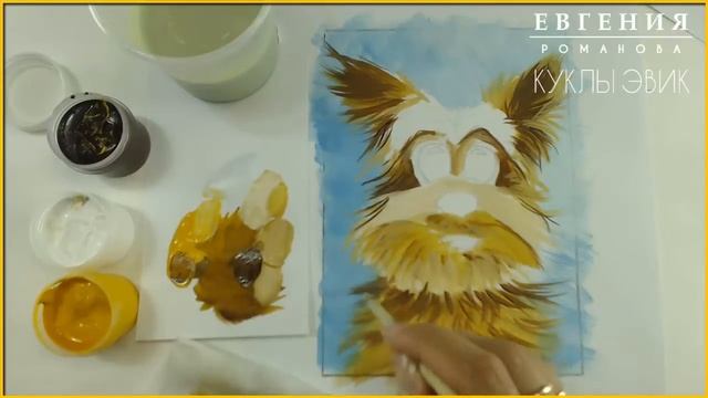 Рисуем песика с Евгенией Романовой. Гуашь смотреть онлайн