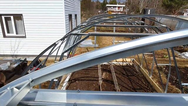 Установка теплицы "Дачная Трёшка" на фундамент.Погода не предсказуема... смотреть онлайн