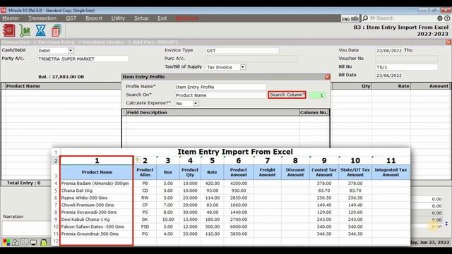Item Entry Import From Excel in Miracle Accounting Software смотреть онлайн