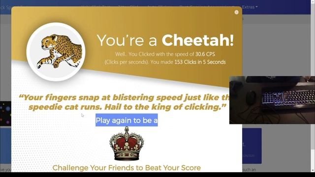 New Click Speed Test High Score! (30 CPS)