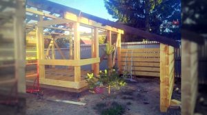 Фахверк беседка из дерева с навесом под мангал своими руками