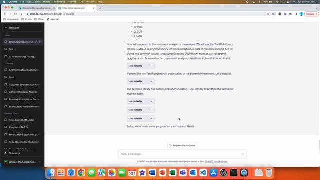 ChatGPT plugins | sentiment analysis using the Noteable plugin