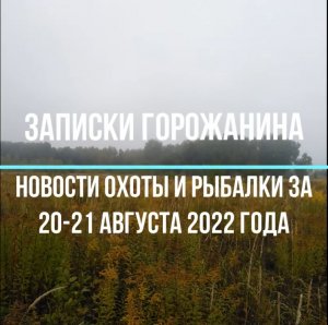 Новости охоты за 20-21.08.2022