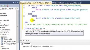 CHECKING IF EXISTS IN SQL SERVER