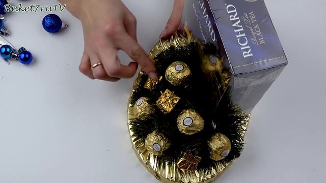 Взяли коробку чая и сделали новогоднюю поделку - подарок для мужчины смотреть онлайн