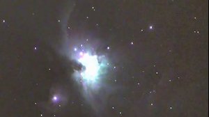 M42 - Orion Nebula "Live View" through a telescope + CCTV camera (Sens Up)