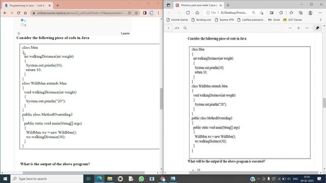 NPTEL Programming in Java Week 3 Quiz answers with detailed proof of each answer смотреть онлайн