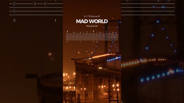 MAD WORLD на Гитаре. ТАБЫ 5/7 GuitarMe School | Александр Чуйко #shorts