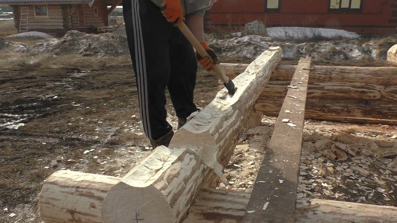 Рубка сруба топором #shorts видео короткое! смотреть онлайн