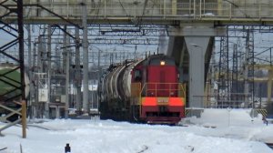 Тепловоз ЧМЭ3-2354 на маневровых работах. Станция Вязники