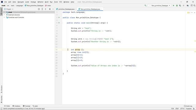Non- Primitive Datatype in Java | Java Tutorials in Hindi | Java Datatypes | Tech Language