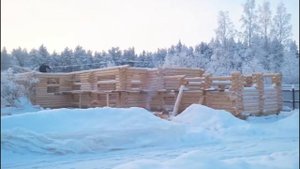 Строительство сруба из оцилиндрованного бревна