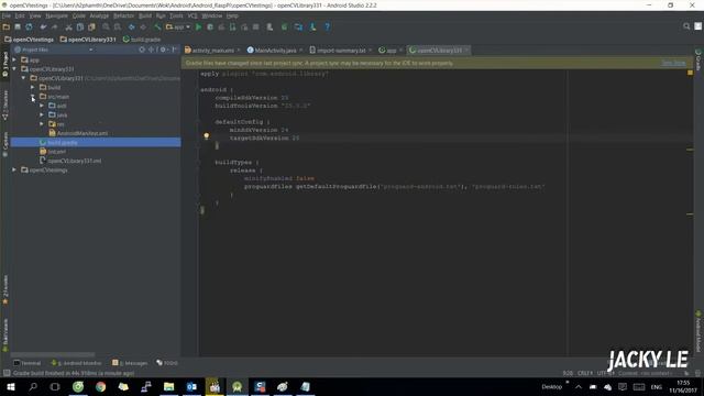 Install and Create OpenCV project on Android Studio
